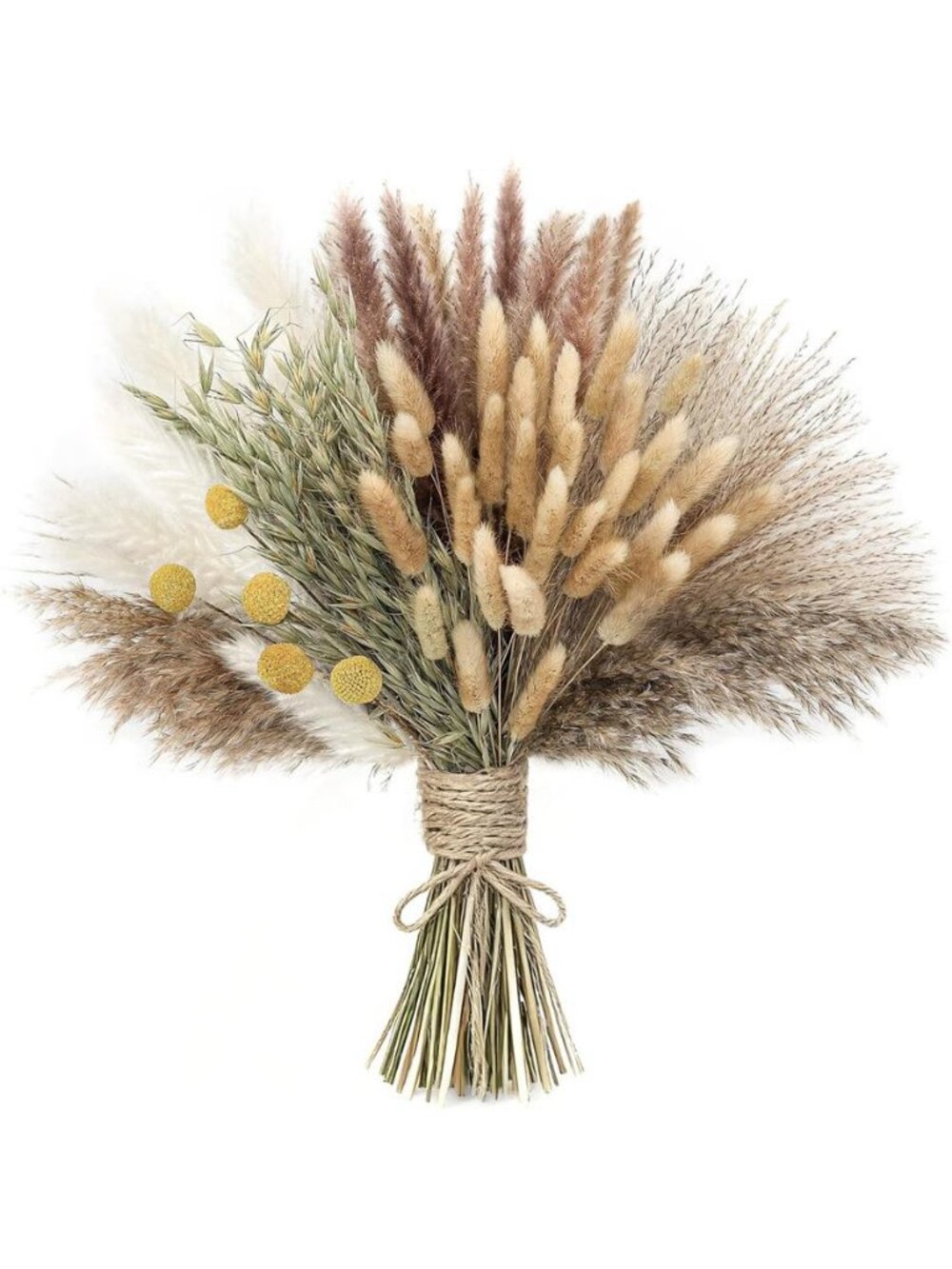 118PCS Dried Flowers Bouquet,(Vase Not Included),Dried Pampas Grass, Reed,Pompas